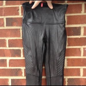 SPANX Faux Leather Moto Leggings
